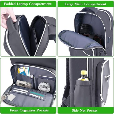Travel Laptop Backpack for Men Women, 17 Inch Business Computer Backpack Anti Theft with USB Charging Port, Water Resistant College Bookbag Daypack Work Backpack fits for 14-17 Inch Notebook in Saudi Arabia