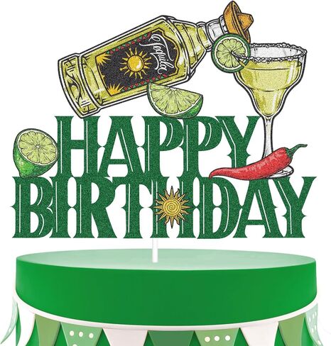 Tequila Happy Birthday Party Cake Topper - Cinco De Mayo Fiesta Supplies for Men - Taco Bout A Party Cocktail Decoration in Kuwait