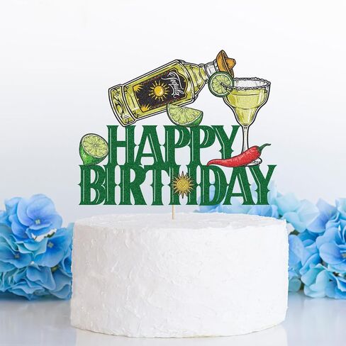 Tequila Happy Birthday Party Cake Topper - Cinco De Mayo Fiesta Supplies for Men - Taco Bout A Party Cocktail Decoration in Kuwait