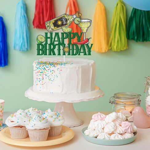 Tequila Happy Birthday Party Cake Topper - Cinco De Mayo Fiesta Supplies for Men - Taco Bout A Party Cocktail Decoration in Kuwait