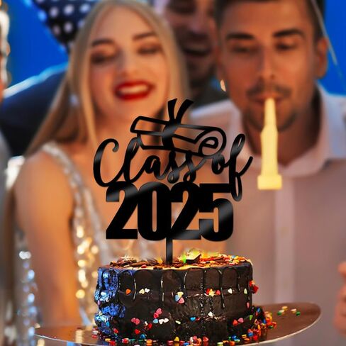 فئة 2025 كعكة توبر - تهانينا أغطية الكعكة العليا - ديكورات حفل التخرج من الذهب بريق in Kuwait
