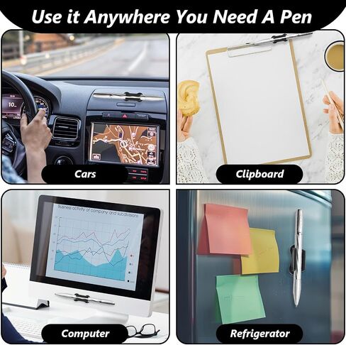 12 Pcs Adhesive Pen Holder for Desk, Silicone Marker Holder, Reusable Pencil Holders Universal Pencil Clip Classroom Office Desk Accessories for Teacher Supplies Office Essentials (Black) in Saudi Arabia
