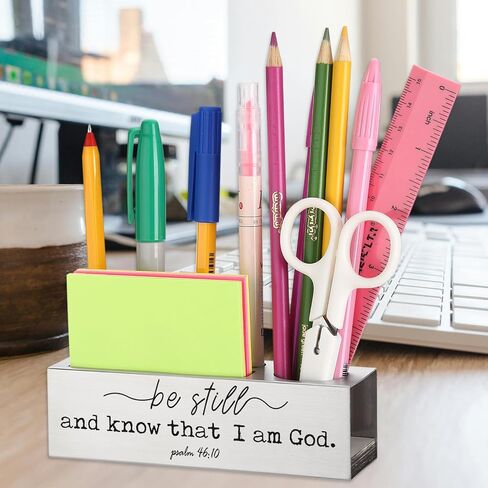 Trcende Bible Versal Psalm 46:10 ، هدايا مسيحية للنساء الإيمان الديني الملهمة ، لا تزال وتعرف أنني الله ، تهانينا الوظيفية الجديدة هدية صلاة الآية ، حامل القلم لمكتب مكتب XB526 in Kuwait