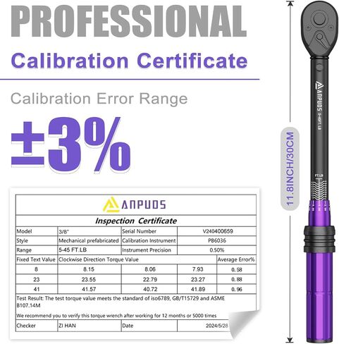 1/2 Inch Drive Click Torque Wrench,10-170 Ft-Lb/13.6-230.5 Nm,Dual direction Adjustable Torque Wrench with Dual Range Scales, 72 Tooth, ±3% High Precision Torque Wrench for Moto,Car Maintenance in Kuwait