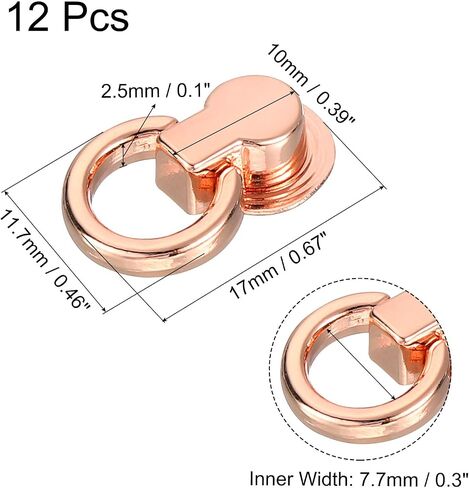 uxcell Ball Stud Rivet, Rivet Stud Screw Ball Post Head Buttons with D Ring for Purse Chain Connector DIY in Saudi Arabia