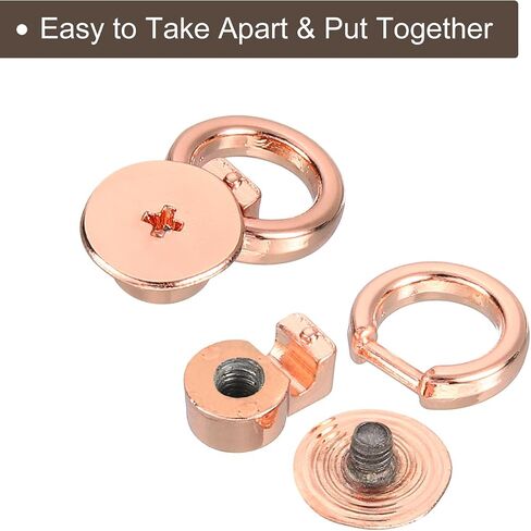 uxcell Ball Stud Rivet, Rivet Stud Screw Ball Post Head Buttons with D Ring for Purse Chain Connector DIY in Saudi Arabia