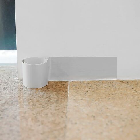 uxcell Waterproof Peel and Stick Decorative Tape Self Adhesive 3.15" W x 16.4'L PVC Removable Tape for Wall Edge Matte White in Kuwait