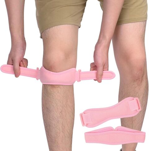 Patella Tendon Knee Strap for Pain Relief, breathable shock absorption Stabilizer Brace with Silicon Rubber Pad for Hiking, Sports (Gray) in Saudi Arabia