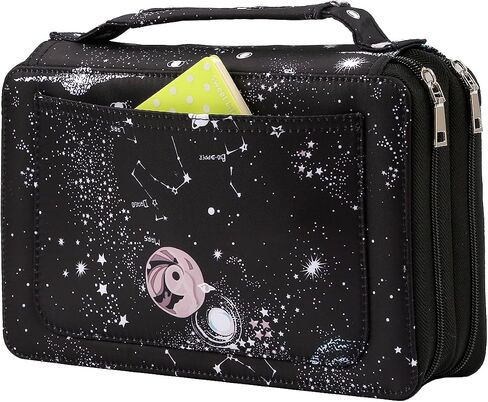 Lbxgap Marker Pen Organizer Case 60 Slots Large Capacity with Handy Wrap Portable Multilayer Holder for Watercolor Pencils & Gel Pen Markers(Black Galaxy) in Saudi Arabia