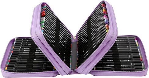 Lbxgap Marker Pen Organizer Case 60 Slots Large Capacity with Handy Wrap Portable Multilayer Holder for Watercolor Pencils & Gel Pen Markers(Black Galaxy) in Saudi Arabia