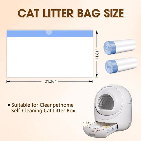 40 Count Extra Large Cat Litter Box Liners, Litter Waste Receptacles Bags for Giaceaw Self Cleaning Cat Litter Box in Saudi Arabia
