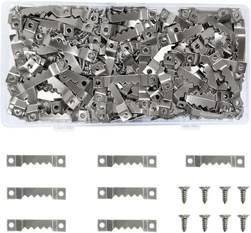 100 Pack Small Sawtooth Picture Hangers with 200 Pieces Screws, Steel Picture Hanging Picture Frames Hangers, Sawtooth Picture Hangers (Black) in Saudi Arabia