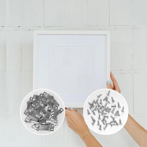 100 Pack Small Sawtooth Picture Hangers with 200 Pieces Screws, Steel Picture Hanging Picture Frames Hangers, Sawtooth Picture Hangers (Black) in Saudi Arabia