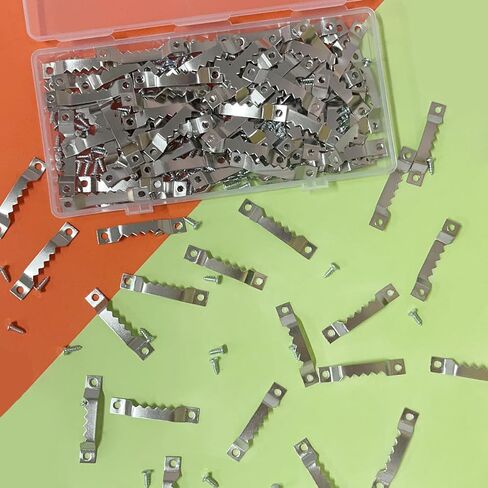 100 Pack Small Sawtooth Picture Hangers with 200 Pieces Screws, Steel Picture Hanging Picture Frames Hangers, Sawtooth Picture Hangers (Black) in Saudi Arabia