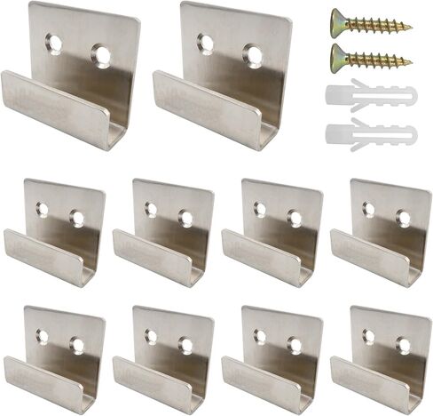 10PCS Stainless Steel Flat J Hooks Hanger, Silver Tile Display Wall Hanger, Heavy Duty Tile Hanger Brackets for Hook Ceramic Wall Display, Mirrors, Picture, Frame(Small Size) in Kuwait