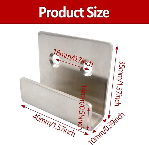 10PCS Stainless Steel Flat J Hooks Hanger, Silver Tile Display Wall Hanger, Heavy Duty Tile Hanger Brackets for Hook Ceramic Wall Display, Mirrors, Picture, Frame(Small Size) in Kuwait