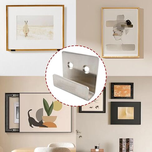 10PCS Stainless Steel Flat J Hooks Hanger, Silver Tile Display Wall Hanger, Heavy Duty Tile Hanger Brackets for Hook Ceramic Wall Display, Mirrors, Picture, Frame(Small Size) in Kuwait