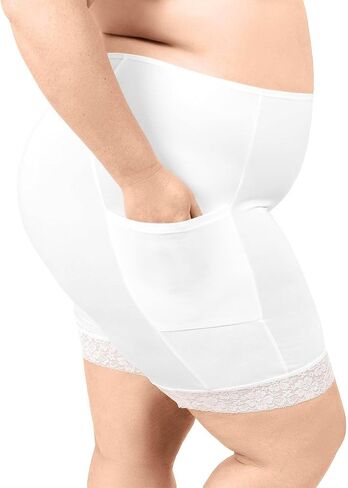 سروال قصير من Undersummers من CarrieRae للنساء من أجل الملابس الداخلية، ملابس داخلية مع جيوب للساق ودانتيل للساق، 9 بوصة in Kuwait