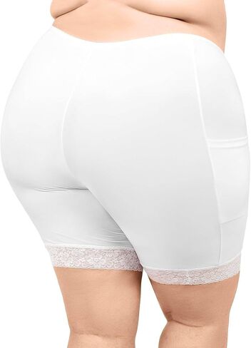 سروال قصير من Undersummers من CarrieRae للنساء من أجل الملابس الداخلية، ملابس داخلية مع جيوب للساق ودانتيل للساق، 9 بوصة in Kuwait