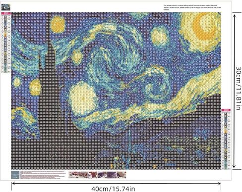 YSCOLOR Claude Monet Water Lilies Embroidery Mosaic Pattern Wall Art Diamond Painting for Living Room Home Wall Art 11.8X15.8in/30X40cm in Kuwait