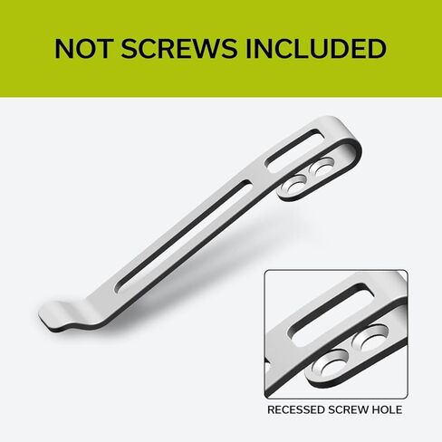 CIVIVI 2PCS Deep Carry Pocket Clip for Pocket Knives with Recessed Screw Hole, NO Screws Included CA-05C (Black) in Kuwait