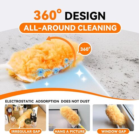 Duster Refills Bulk Compatible with Swiffer Dusters Swiffer Microfibre dust Cleaner for Cleaning Home, Office, Furniture (Yellow, 20 PCS (180°)+ 10 PCS (360°)+ Handle) in Saudi Arabia