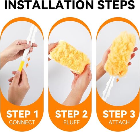 Duster Refills Bulk Compatible with Swiffer Dusters Swiffer Microfibre dust Cleaner for Cleaning Home, Office, Furniture (Yellow, 20 PCS (180°)+ 10 PCS (360°)+ Handle) in Saudi Arabia
