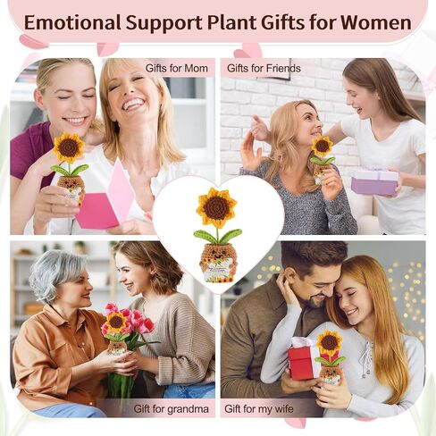 Gifts for Her Wife from Husband - I Love You Positive Sunflower Birthday Gift, Emotional Support Crochet, Handmade Crochet Romantic Gift for Her on Mothers Day in Saudi Arabia