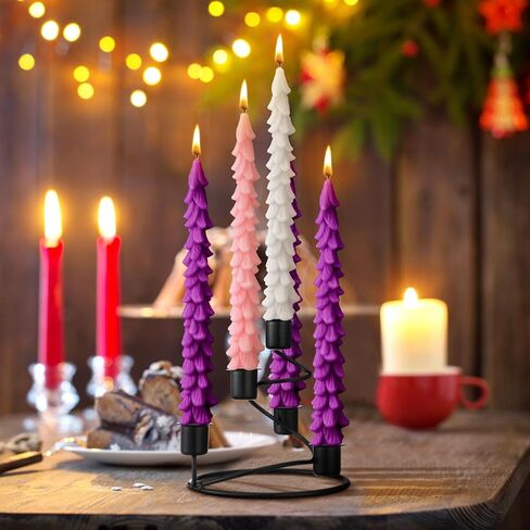 Advent Candle Holder with 15 Pcs Advent Candles Vintage Metal Candle Stick Holders Advent Wreath Ring for Tapper Candles Rustic Advent Wreath Centerpiece Decorations Advent Season Decor in Saudi Arabia
