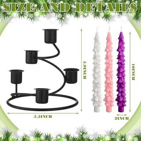 Advent Candle Holder with 15 Pcs Advent Candles Vintage Metal Candle Stick Holders Advent Wreath Ring for Tapper Candles Rustic Advent Wreath Centerpiece Decorations Advent Season Decor in Saudi Arabia