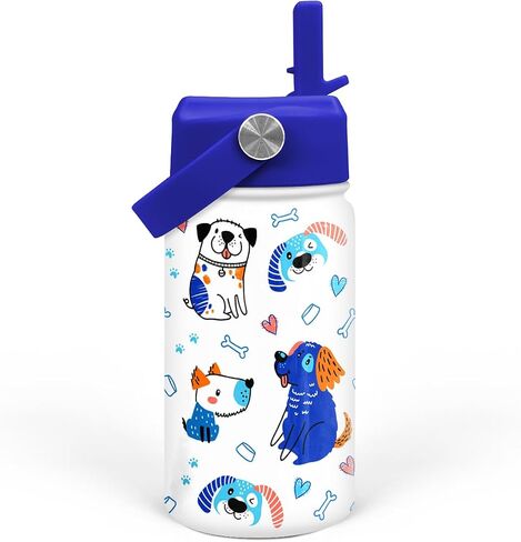 SANDJEST Crocodile Water Bottle - Kids Water Bottle with Straw Lid - 12 Oz Insulated Stainless Steel Water Bottles for Toddlers Kid Boys - Travel Cup for School Sports in Saudi Arabia
