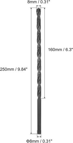 uxcell 2pcs 12mm Dia Split Point Tip 250mm Long High-Speed Steel Twist Drill Bit in Saudi Arabia