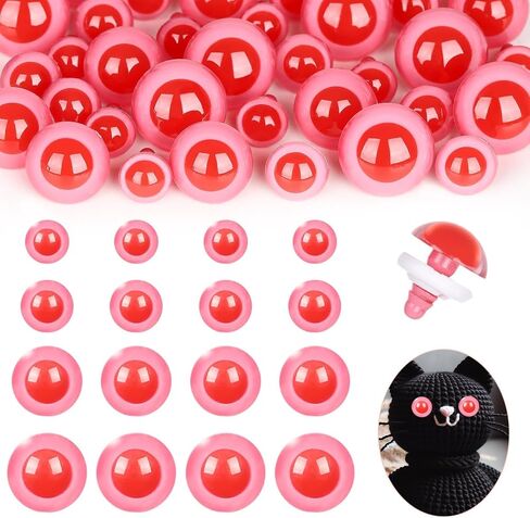 MUCUNNIA 40pcs Safety Eyes for Amigurumi with Washers 10/12/16/18mm Brown Plastic Safety Eyes for Crochet Craft Dog Safety Eyes Gift for Crochet Lovers Halloween Decorations Stuffed Animals Crafting in Kuwait