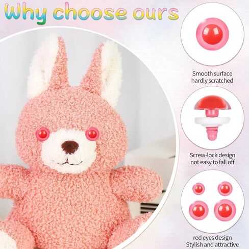 MUCUNNIA 40pcs Safety Eyes for Amigurumi with Washers 10/12/16/18mm Brown Plastic Safety Eyes for Crochet Craft Dog Safety Eyes Gift for Crochet Lovers Halloween Decorations Stuffed Animals Crafting in Kuwait