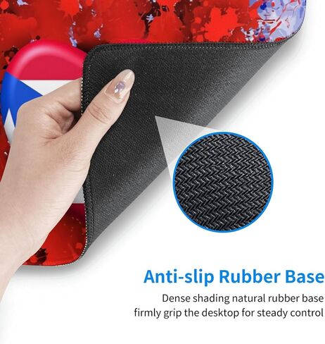 Puerto Rico Flag Square Mouse Pad,Soft Cute Computer Mouse Mat Large Mousepad Mouse Pads Great Gift Idea for Women Men in Saudi Arabia