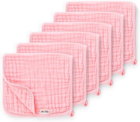 Maliton Muslin Baby Burp Cloths 6 Pack Large 20''x10'' 100% Cotton Burp Rags Absorbent and Soft 6 Layers Muslin Cloth Baby Essentials for Newborn(Animals and Cars, Pack of 6) in Saudi Arabia
