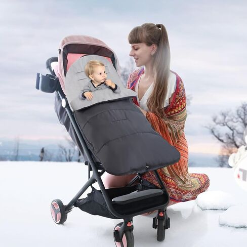 Stroller Cover for Winter,Warm and Cozy Universal Footmuff for Stroller,Waterproof and Windproof Sleeping Bag with Coral Fleece Lining Stroller Footmuff,Baby Bunting Bags for Most Strollers in Saudi Arabia