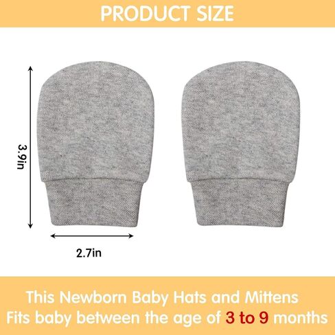 6 Pairs Anti-Scratch Cotton Mittens for 3-9 Month Baby Girls and Boys in Saudi Arabia