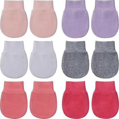 6 Pairs Anti-Scratch Cotton Mittens for 3-9 Month Baby Girls and Boys in Saudi Arabia