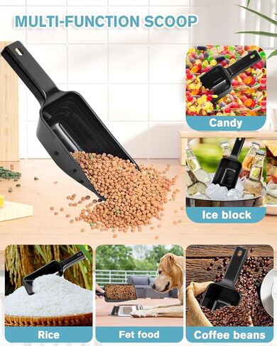 2 كوب من مغرفة طعام الكلاب (2 عبوة) ، مغرفة طعام للحيوانات الأليفة البلاستيكية مع خطوط قياس لأجزاء طعام للحيوانات الأليفة الدقيقة ، غسالة الصحون آمنة (أزرق) in Kuwait