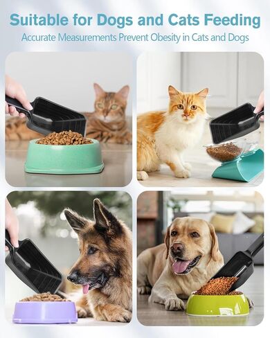 2 كوب من مغرفة طعام الكلاب (2 عبوة) ، مغرفة طعام للحيوانات الأليفة البلاستيكية مع خطوط قياس لأجزاء طعام للحيوانات الأليفة الدقيقة ، غسالة الصحون آمنة (أزرق) in Kuwait