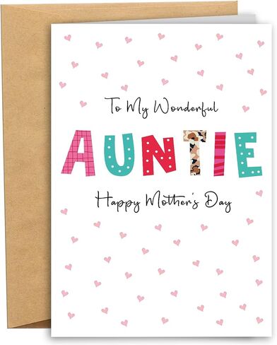 Sweet Mother's Day Card for Auntie, Funny Mothers Day Gift from Nephew Niece, Cute Mother's Gift for Aunt, To My Wonderful Auntie Card in Saudi Arabia