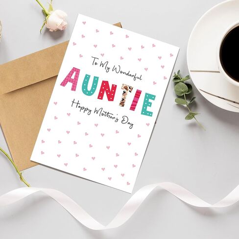Sweet Mother's Day Card for Auntie, Funny Mothers Day Gift from Nephew Niece, Cute Mother's Gift for Aunt, To My Wonderful Auntie Card in Saudi Arabia