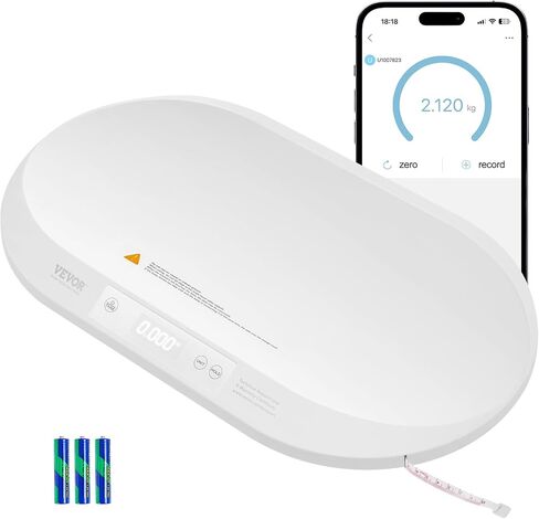 VEVOR Baby Scale, Digital Infant Scale with Measuring Tape, Multi-Function Toddler Scale for Weight and Height Track - with Hold & Tare Function, 5 Units for Babies, Toddlers, Pets, 88LBS Capacity in Saudi Arabia