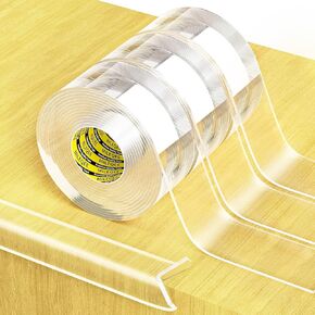 Clear Edge Protector Strip, 0.8in x 9.84FT, Sharp Edge Wrap Cover Tape, Self Adhesive Corner Protective Bumper Guards for Cabinet Door Desk Glass Table Furniture, Kitchen Countertop, Waterproof in Kuwait