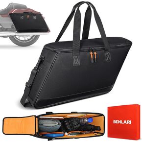 Benlari Saddlebag Liner Bags, Hard Saddle Liner Bags 900D Oxford Motorcycle Insert Storage Bag Orange Liner Fit for Harley Touring Road Glide Street Glide Road King Electra Glide 1993-2024 (1 Bag)