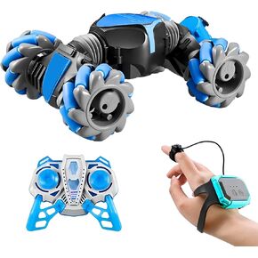 Canopus RC Stunt Car ، Blue: Gesture Remote Control ، Lights ، Music ، 360 ° Flips ، Pray-tail-هدية مثيرة يسيطر عليها يدويًا للأطفال من 8 إلى 12 عامًا في أعياد الميلاد ، والعطلات ، وعيد الميلاد