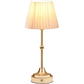 Cordless Metal Table Lamp,3 Color Touch Sensor Control Portable LED Table Lamp,3-Levels Brightness Rechargeable Bedside Lamp,Night Light for Kids Nursery,Dining Room Lamp (Light Gold)