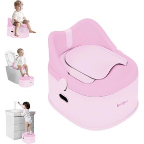 3 in 1 Potty Training Toilet, Toddler Potty Training Seat, Baby Potty Trainning Step Stool, Potty Trainer for Boys and Girls, Gray