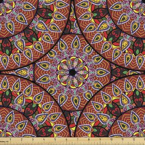 Ambesonne Bicycle Fabric من الفناء ، دراجات تصميمة عادية تجريدية للتصميم في النسيج المعروض ، الزخرفية للمفروش